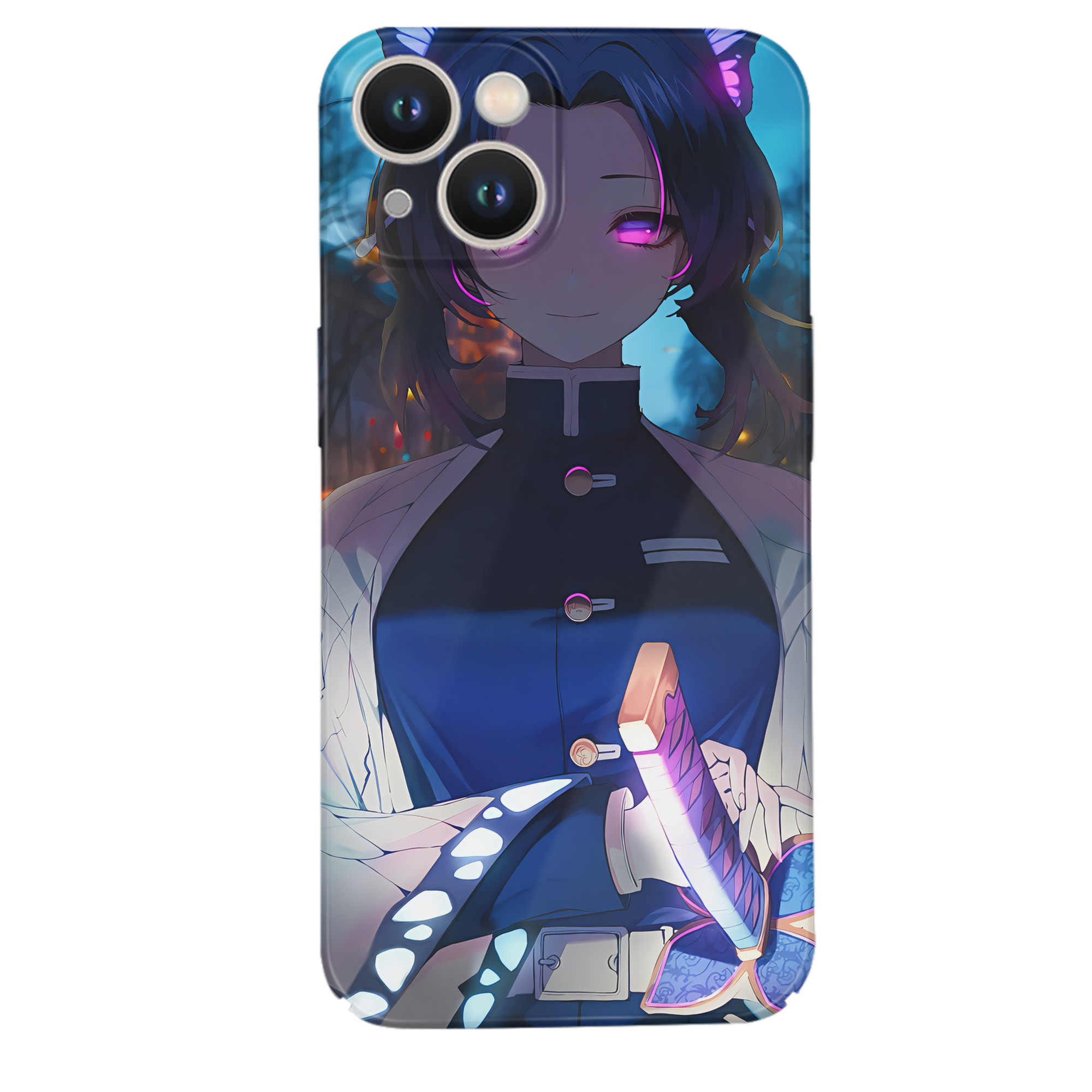 （画像用） 鬼滅の刃（きめつのやいば）蟲柱-胡蝶 しのぶ／こちょう しのぶ Kochou Shinobu 【iPhone 14シリーズ対応】ハードケース